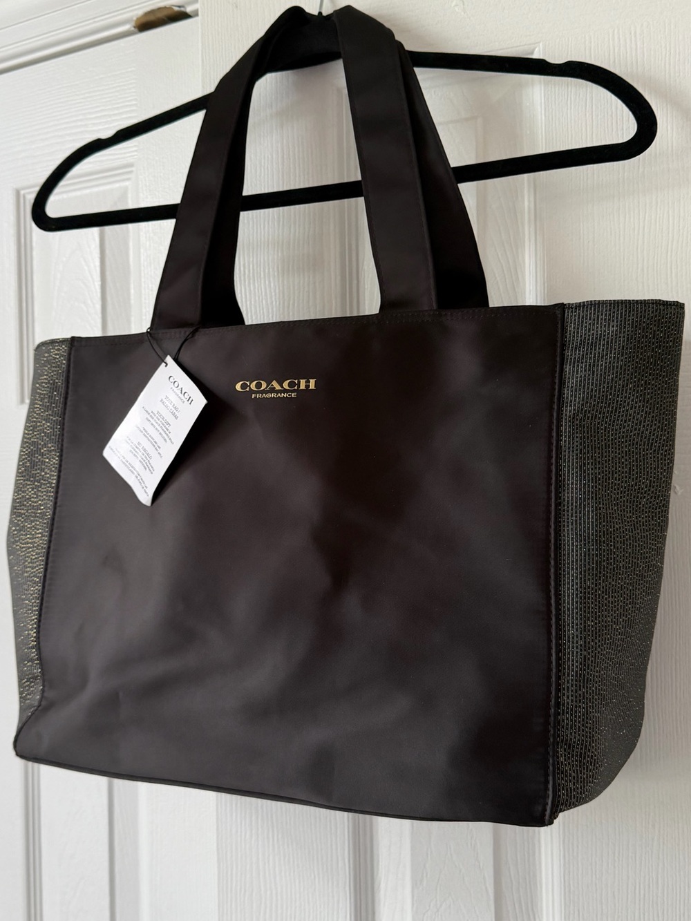NWT COACH FRAGRANCE ✨🖤 Black & Gold Metallic Tote - Picture 5 of 13